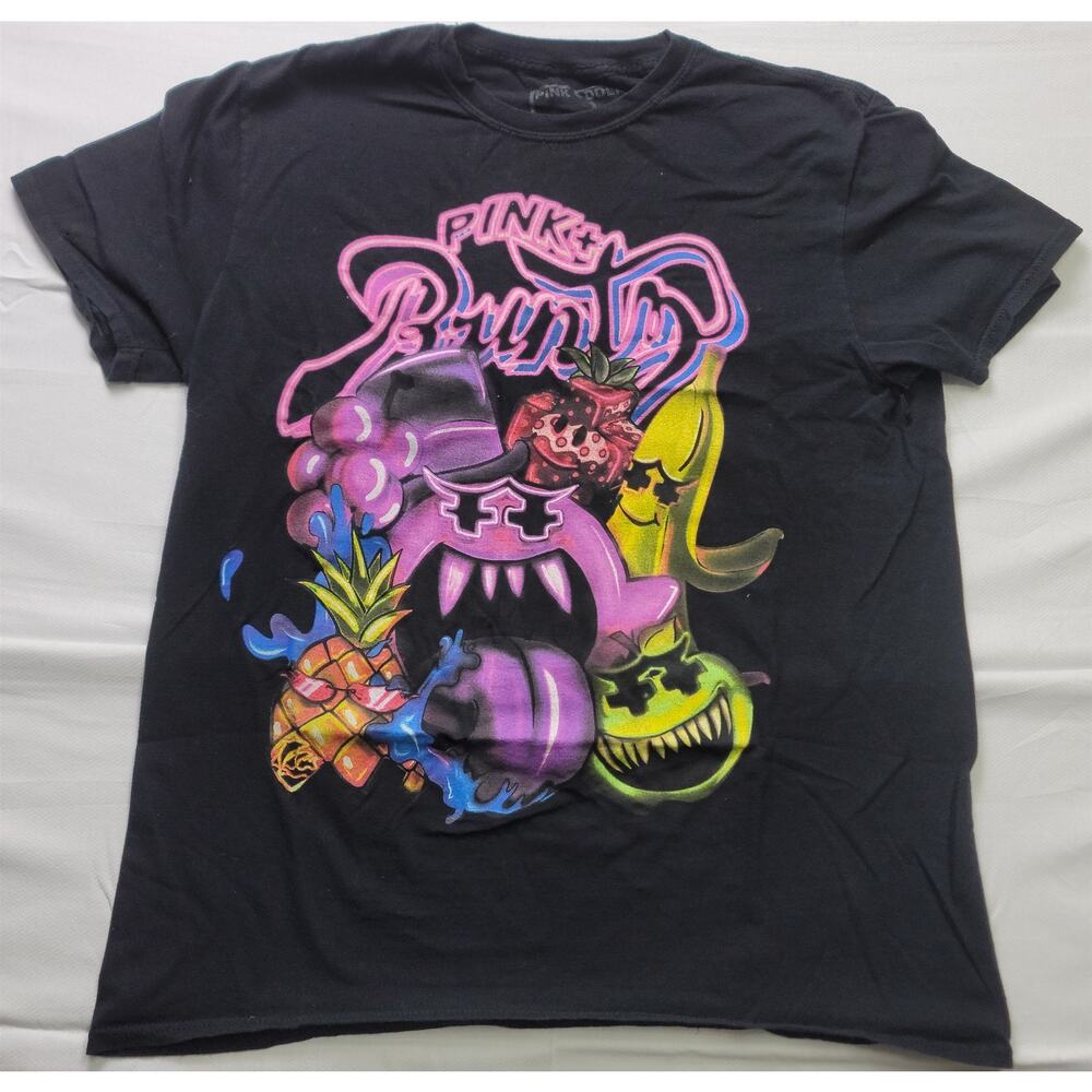 Vintage Pink+Dolphin Runtz Black Unisex T-Shirt Large Black Graphic both sides